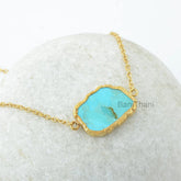 Turquoise Necklace-Arizona Turquoise 18x23mm Fancy Sterling Silver Necklace-Silver Necklace-Turquoise Gemstone Necklace-Gift For Wife